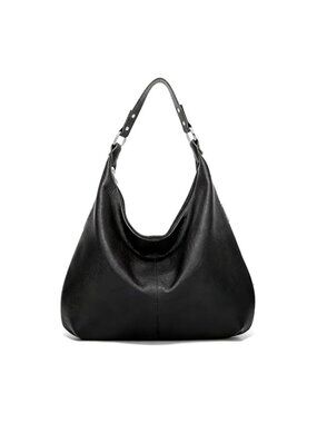 Women's Soft Faux Leather Hobo Shoulder Bag Vintage Slouchy Purse with Zipper